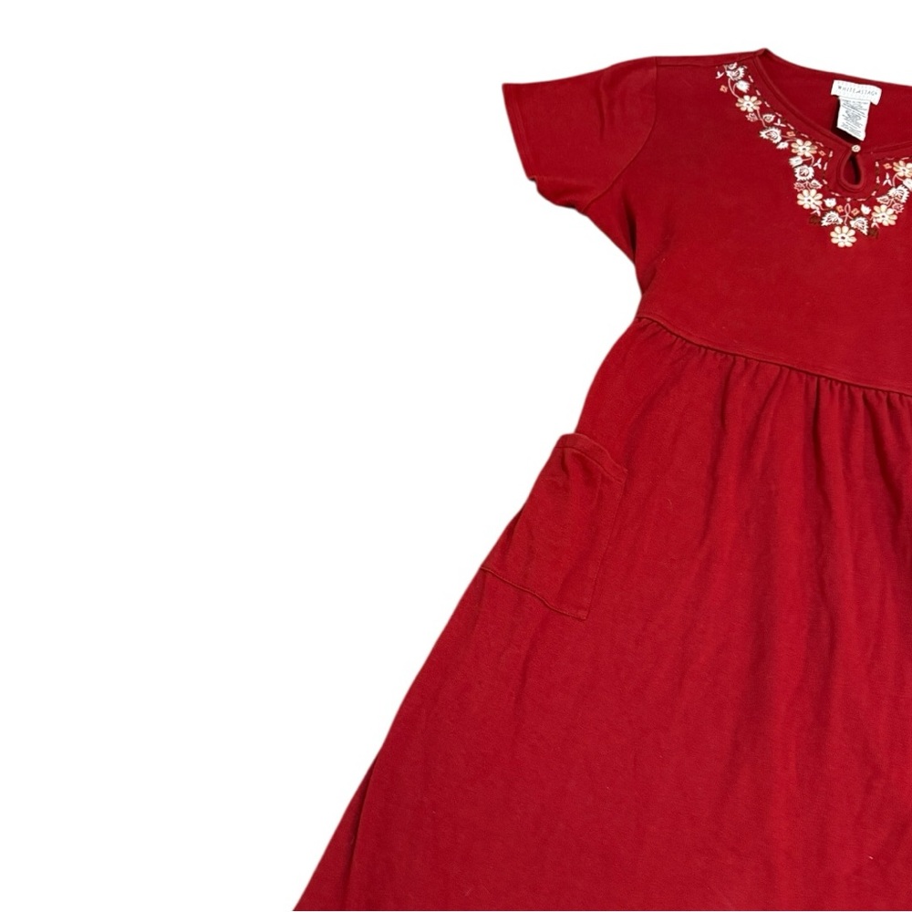 White Stag Red & White Floral Embroidered Maxi Dress - Picture 6 of 8
